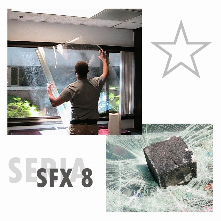 Folia okienna bezpieczna SFX 8 antywłamaniowa ochronna na szyby zabezpieczająca przed stłuczeniem klasa P1A 260 mikronów
