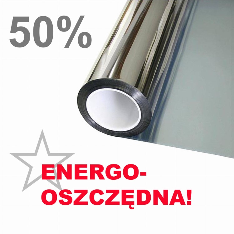 Folia przeciwsłoneczna okienna Silver 50 wewnętrzna bez efektu lustra energooszczędna