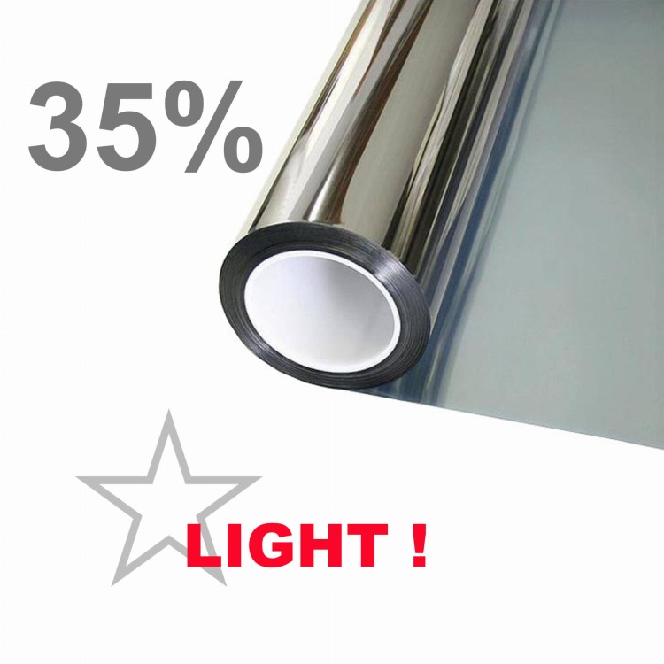 Folia okienna przeciwsłoneczna  Silver 35 delikatne lustro refleksyjna daje duże odbicie promieni słonecznych