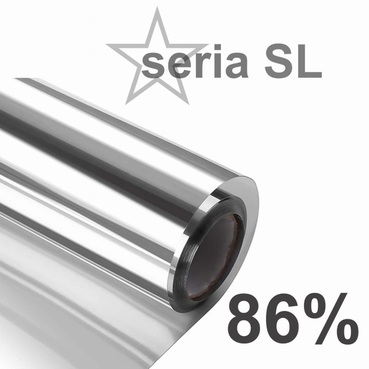 Folia lustro weneckie na szyby lustrzana seria SL - folia okienna trójwarstwowa zewnętrzna bardzo mocne odbicie promieni słonecznych oraz  promieni IR