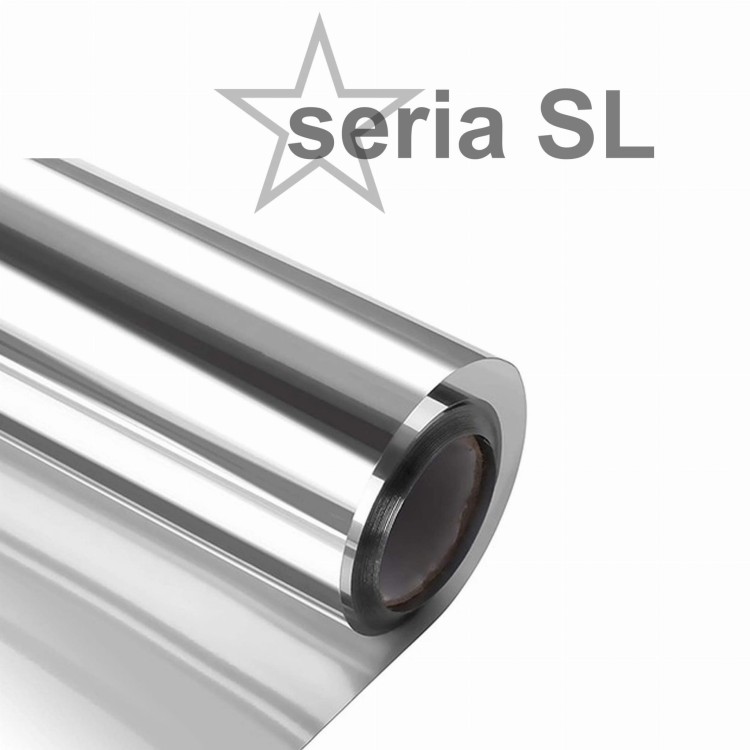 Folia przeciwsłoneczna seria SL - folia okienna trójwarstwowa zewnętrzna bardzo mocne odbicie promieni słonecznych