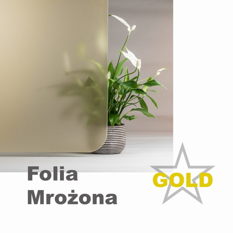 Folia okienna matowa mrożona złota na szyby  typu FROST