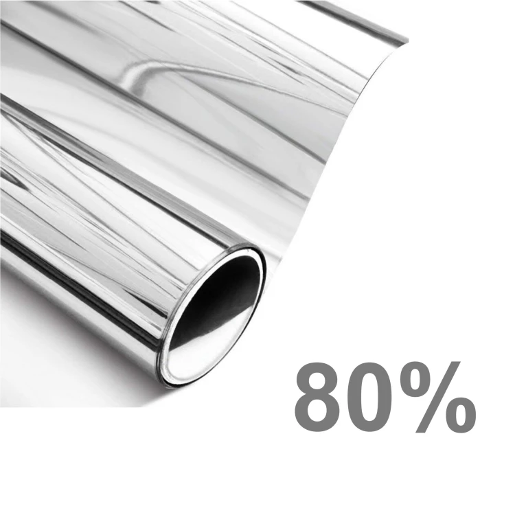 Folia okienna lustro weneckie Silver 20 zewnętrzna do montażu na zewnętrznej szybie o bardzo mocnym odbiciu promieni słonecznych