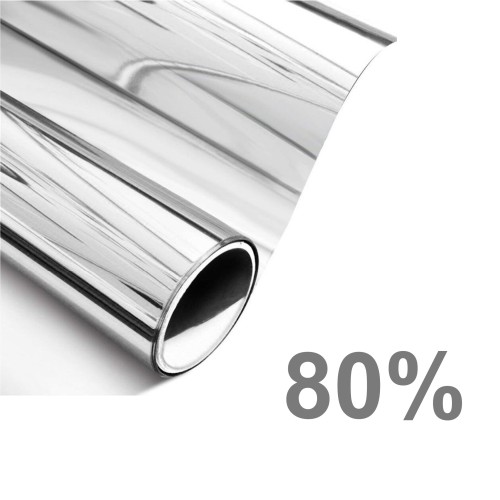 Folia okienna  lustro weneckie Silver 20 do montażu na okna wewnątrz pomieszczenia i dużym odbiciu promieni słonecznych