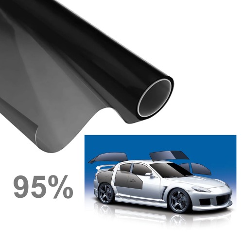 Auto folia VEXO 05 do przyciemniania szyb samochodowych w kolorze czarnym mocne odbicie promieni słonecznych