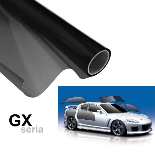 Folia samochodowa termiczna do przyciemniania szyb seria GX 35 czarna dająca krystaliczny obraz
