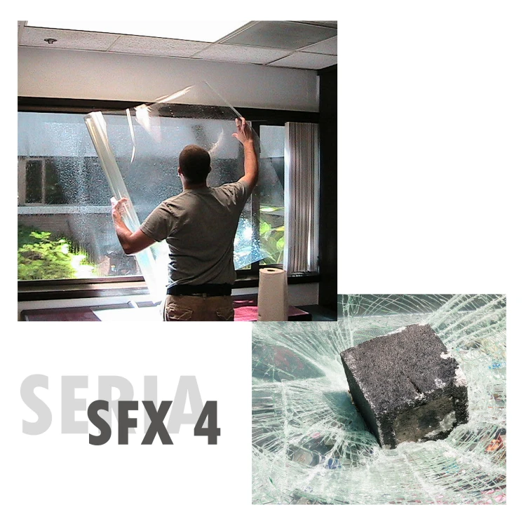 Folia okienna bezpieczna SFX 4 antywłamaniowa ochronna na szyby zabezpieczająca przed stłuczeniem klasa 2B2 140 mikronów